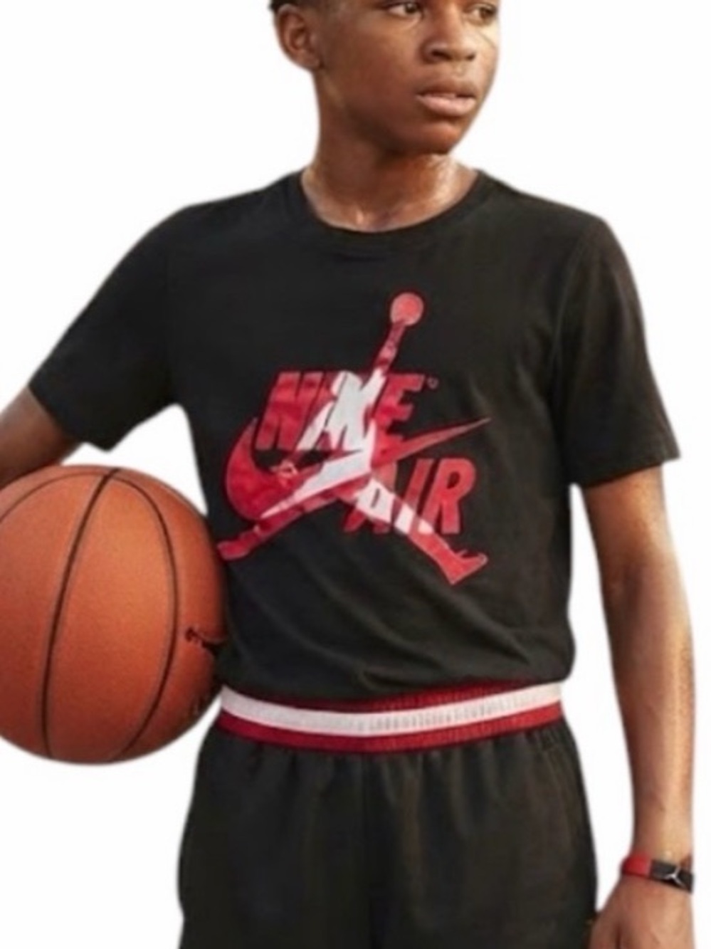NIKE AIR JORDAN Black Jumpman Logo Tee Boys 13-15Y